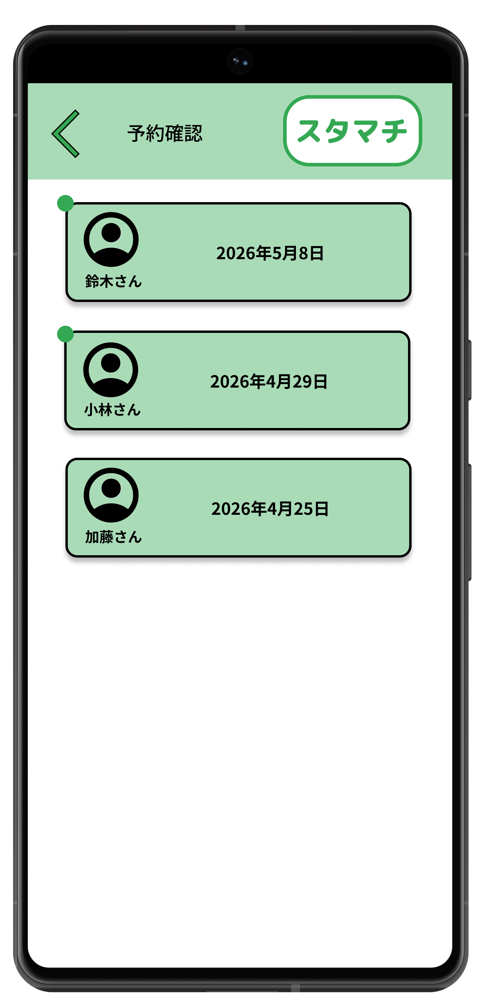 スタマチの予約確認画面